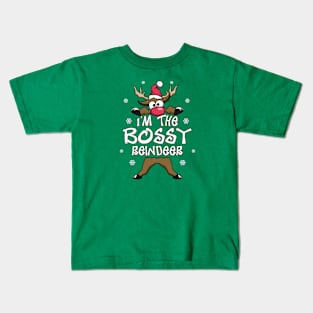 I’m The Bossy Reindeer Family Matching Christmas Pajamas Kids T-Shirt